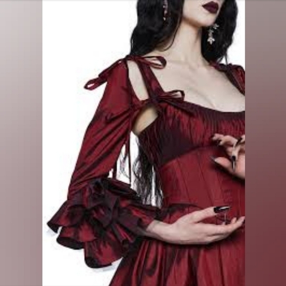 Dolls Kill Haunted Hue Mini Dress - Red- size xxs - Picture 5 of 6